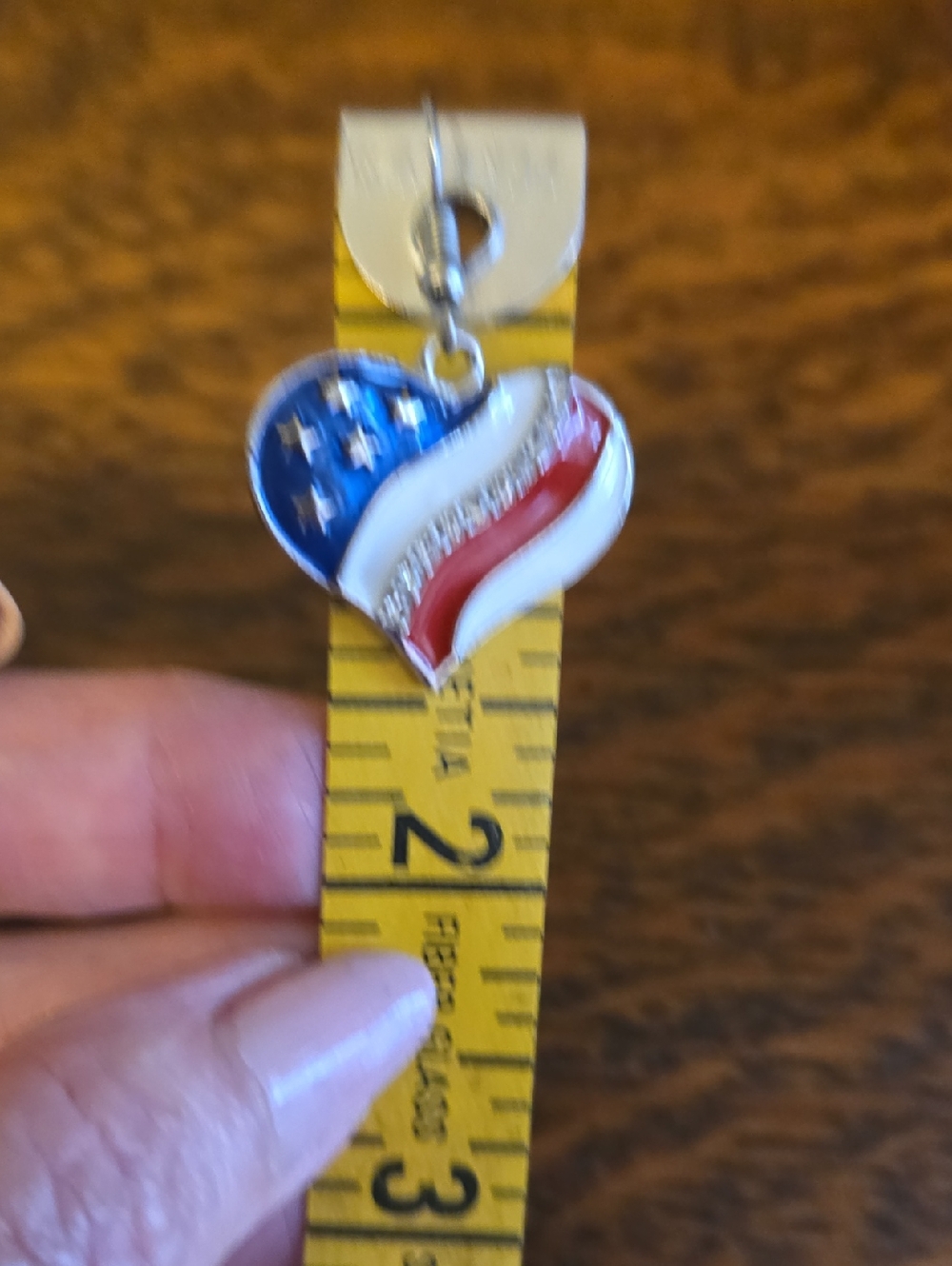 ♦️Heart Shaped Patriotic Red White & Blue Earrings FINAL PRICE - Picture 6 of 8